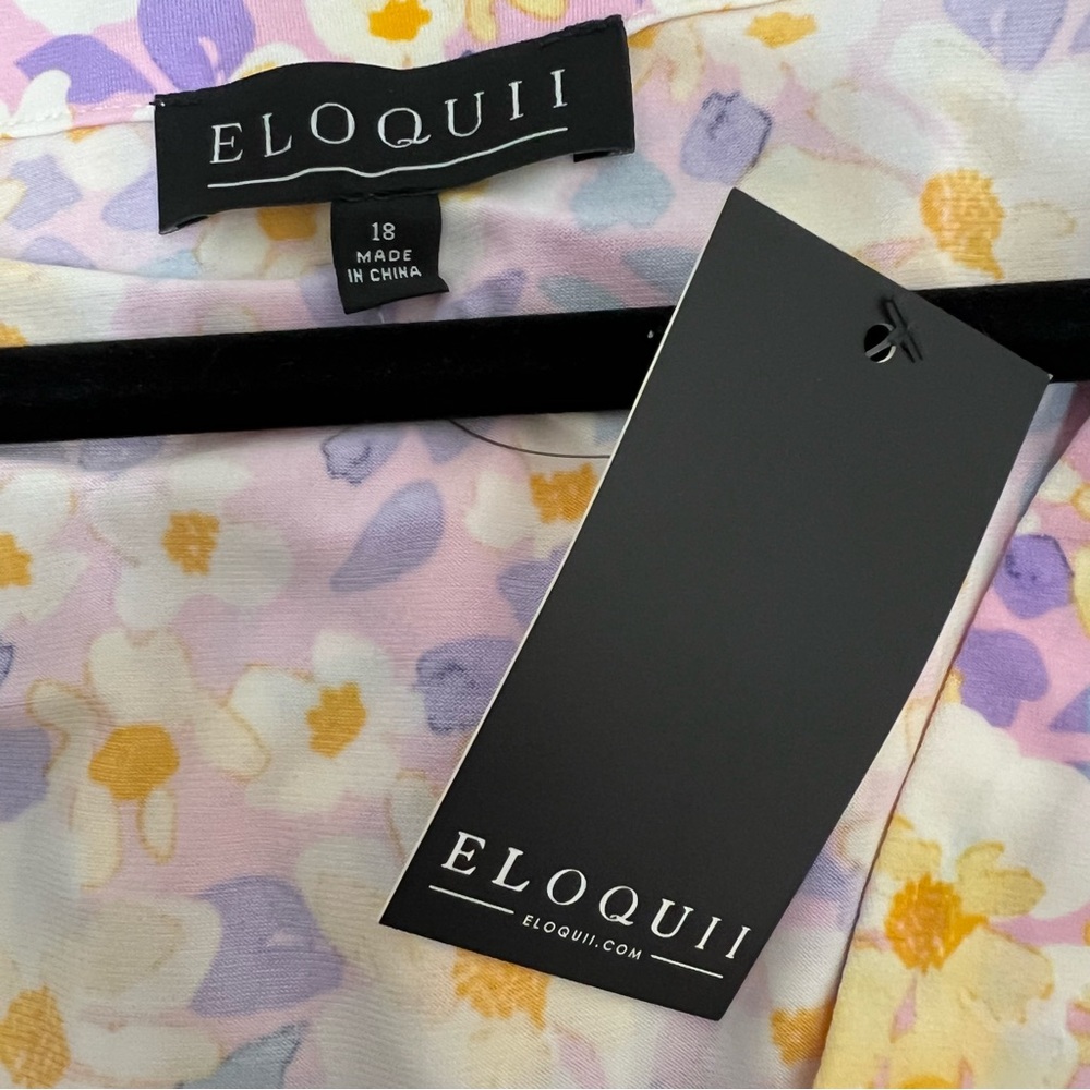 Eloquii Pastel Floral Tiered Long Sleeve Maxi Dress NWT - Picture 10 of 10